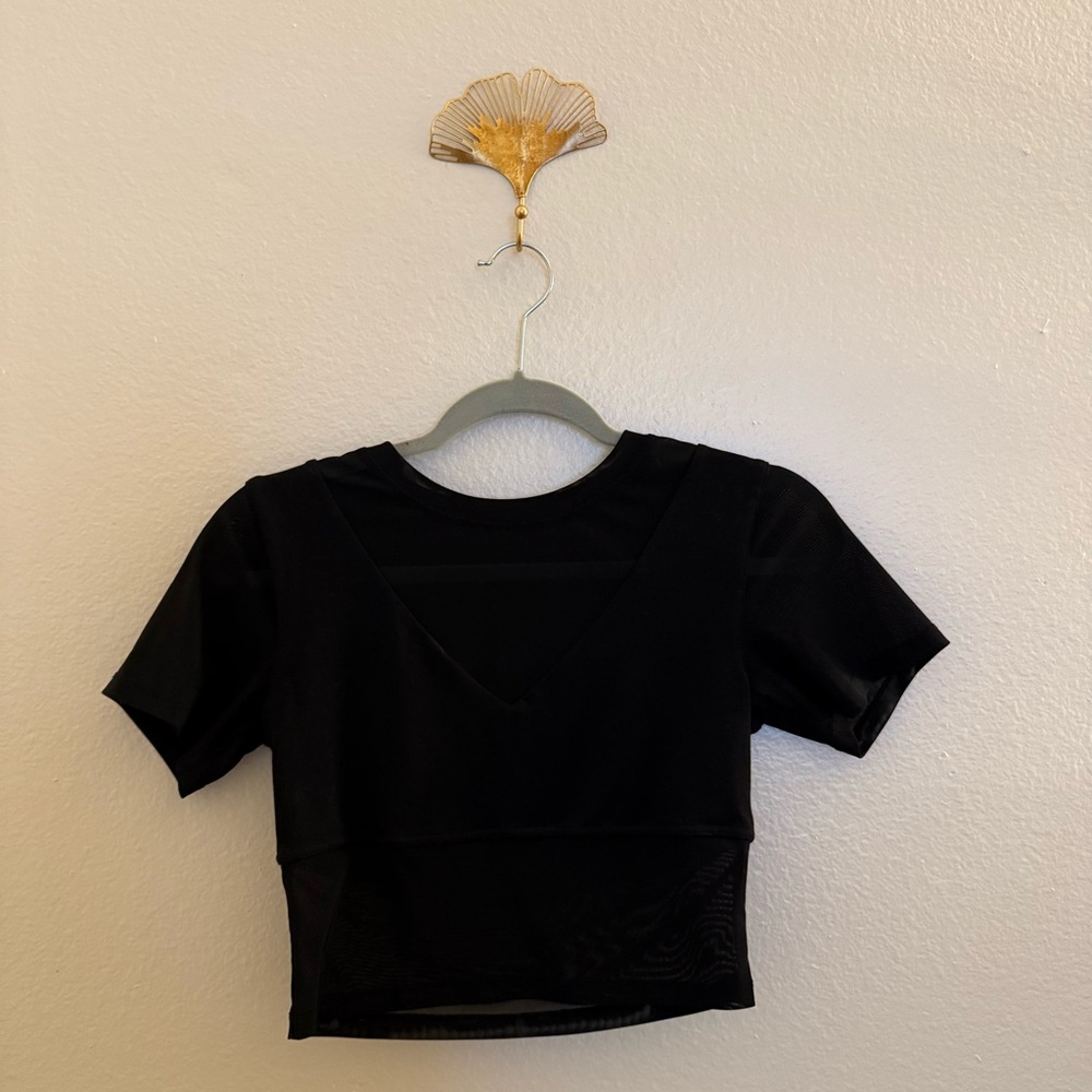 Black V-Neck Women's Top